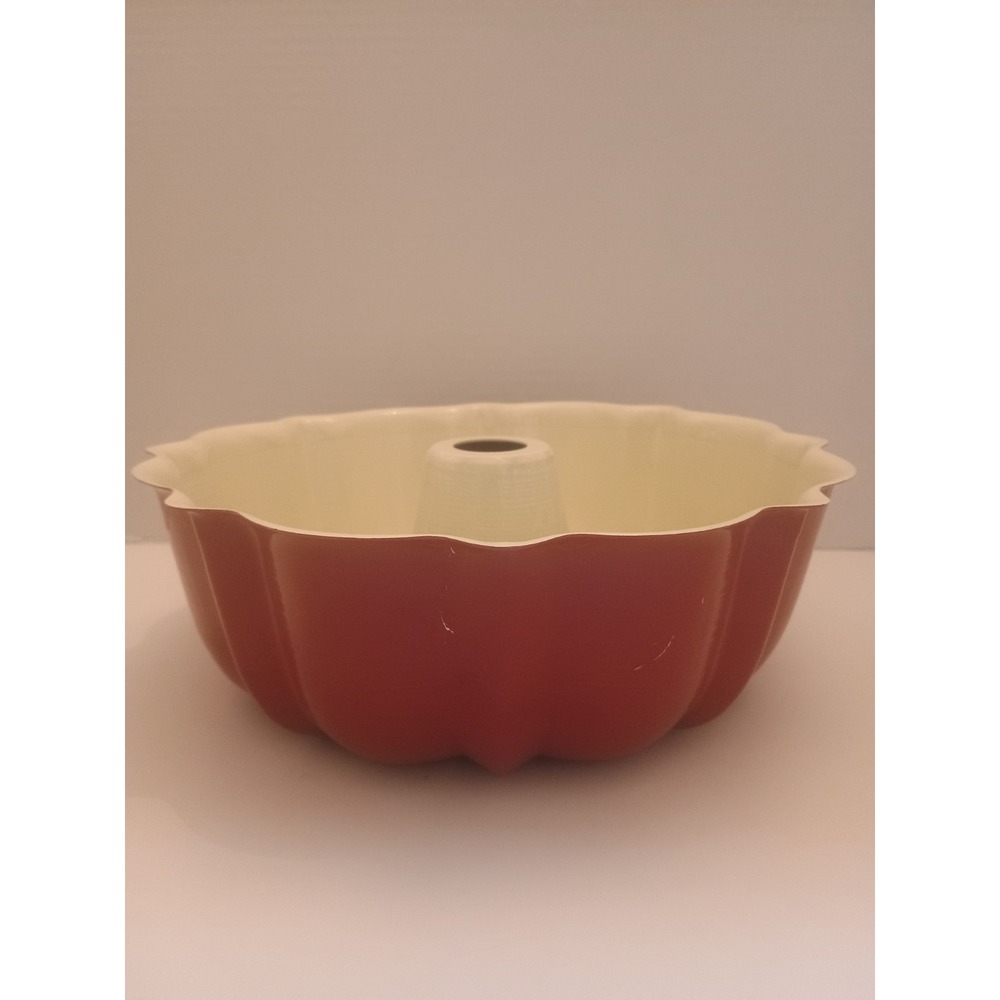 Nordicware Red Bundt Cake 6-Cup Non Stick Lightweight Aluminum Fluted Tube Pan
